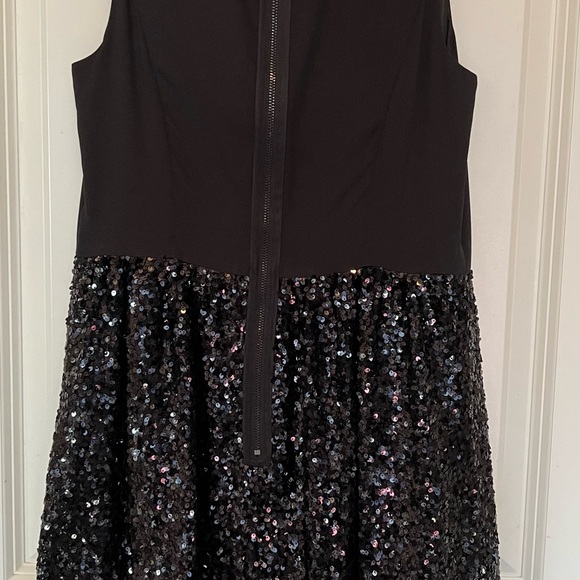Kensie Black Dress with Sequined Collar and Skirt - Picture 2 of 4